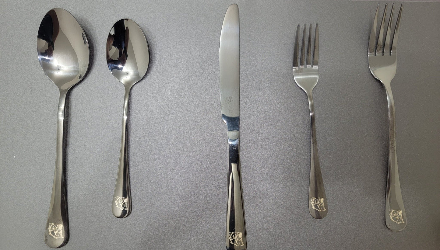 5 Piece Black Custom Engraved Flatware Set - Airik Creations LLC