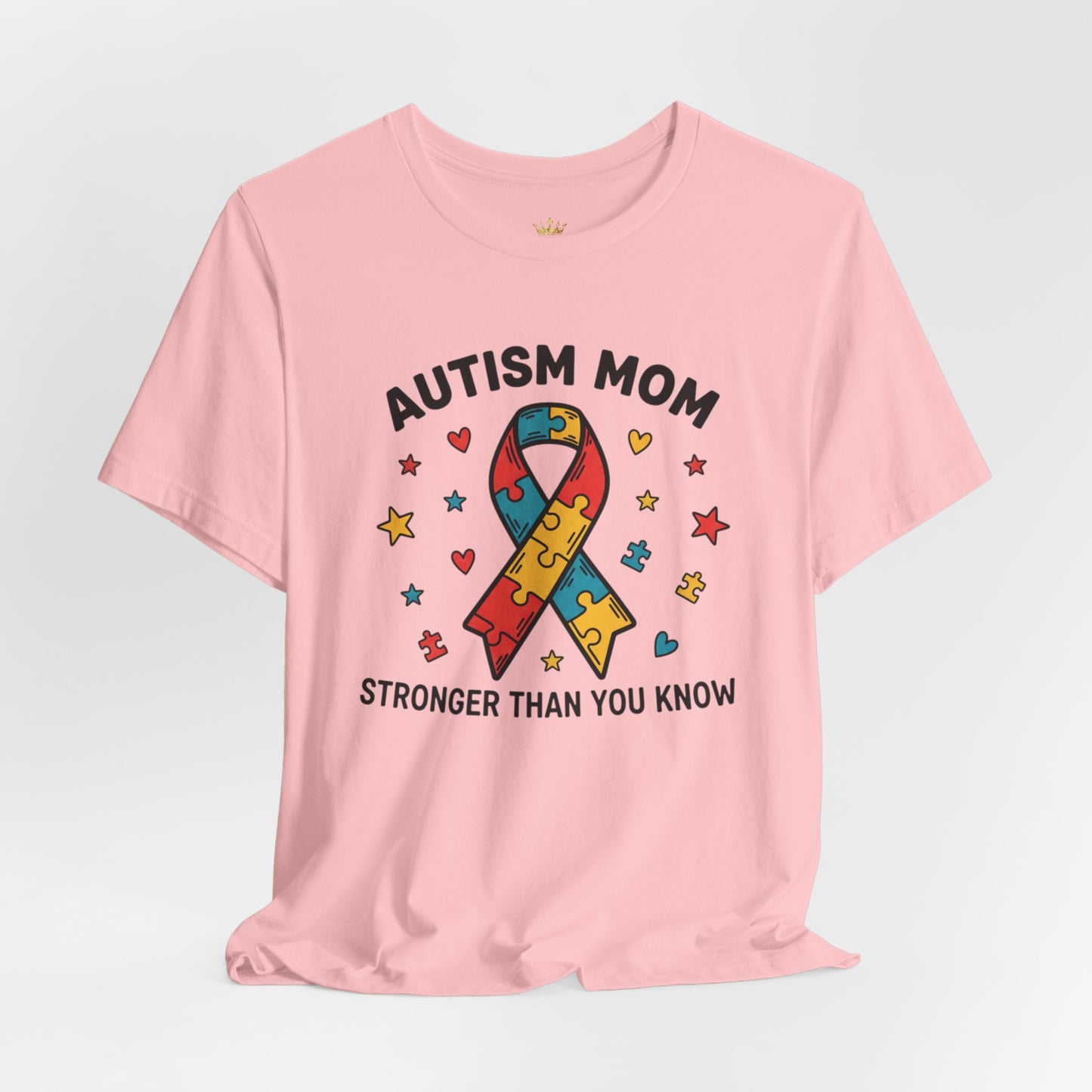 Autism Mom Tee — "AUTISM MOM – STRONGER THAN YOU KNOW" Puzzle Ribbon Shirt