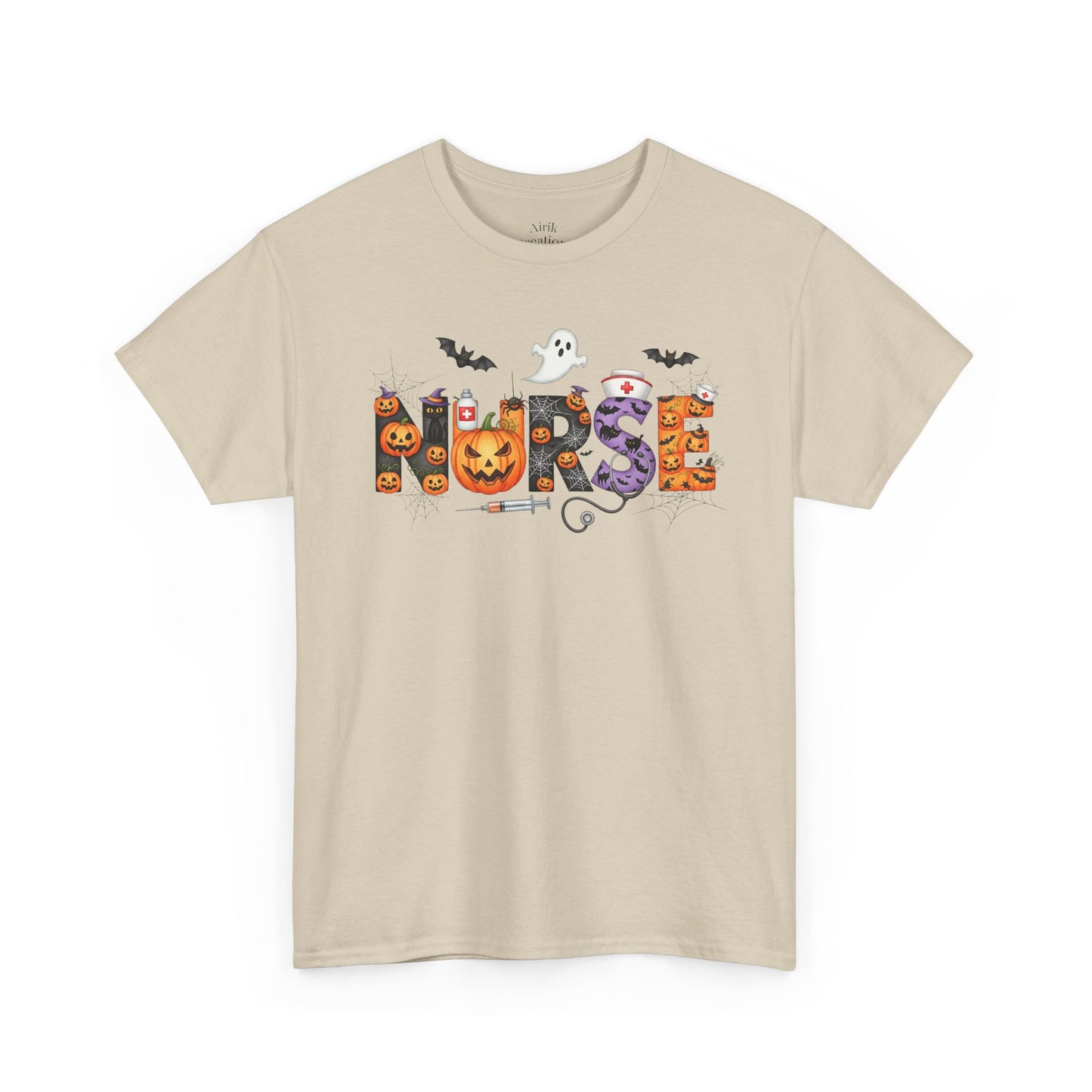 Halloween Nurse Tee - Unisex Heavy Cotton T-Shirt, Spooky Shirt for Nurses, Halloween Costume, Gift for Healthcare Workers, Fall Apparel