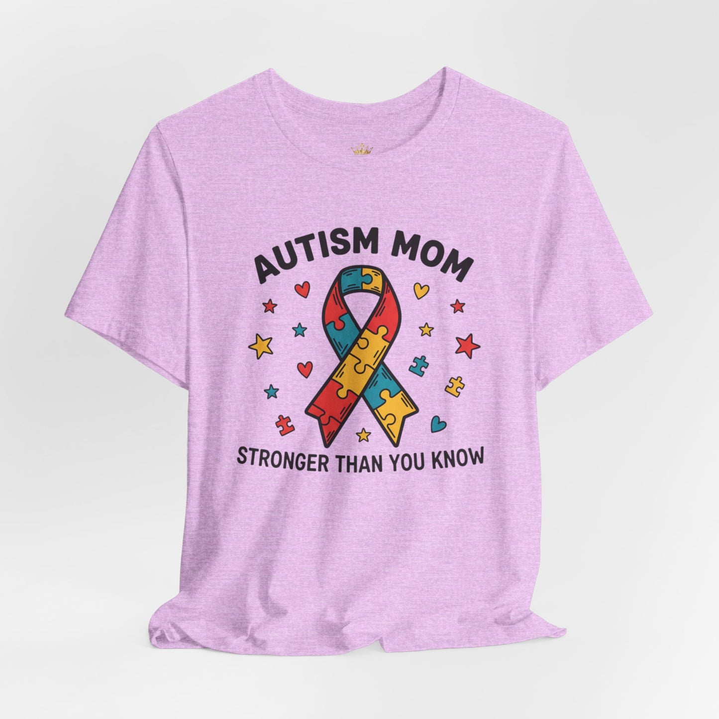 Autism Mom Tee — "AUTISM MOM – STRONGER THAN YOU KNOW" Puzzle Ribbon Shirt
