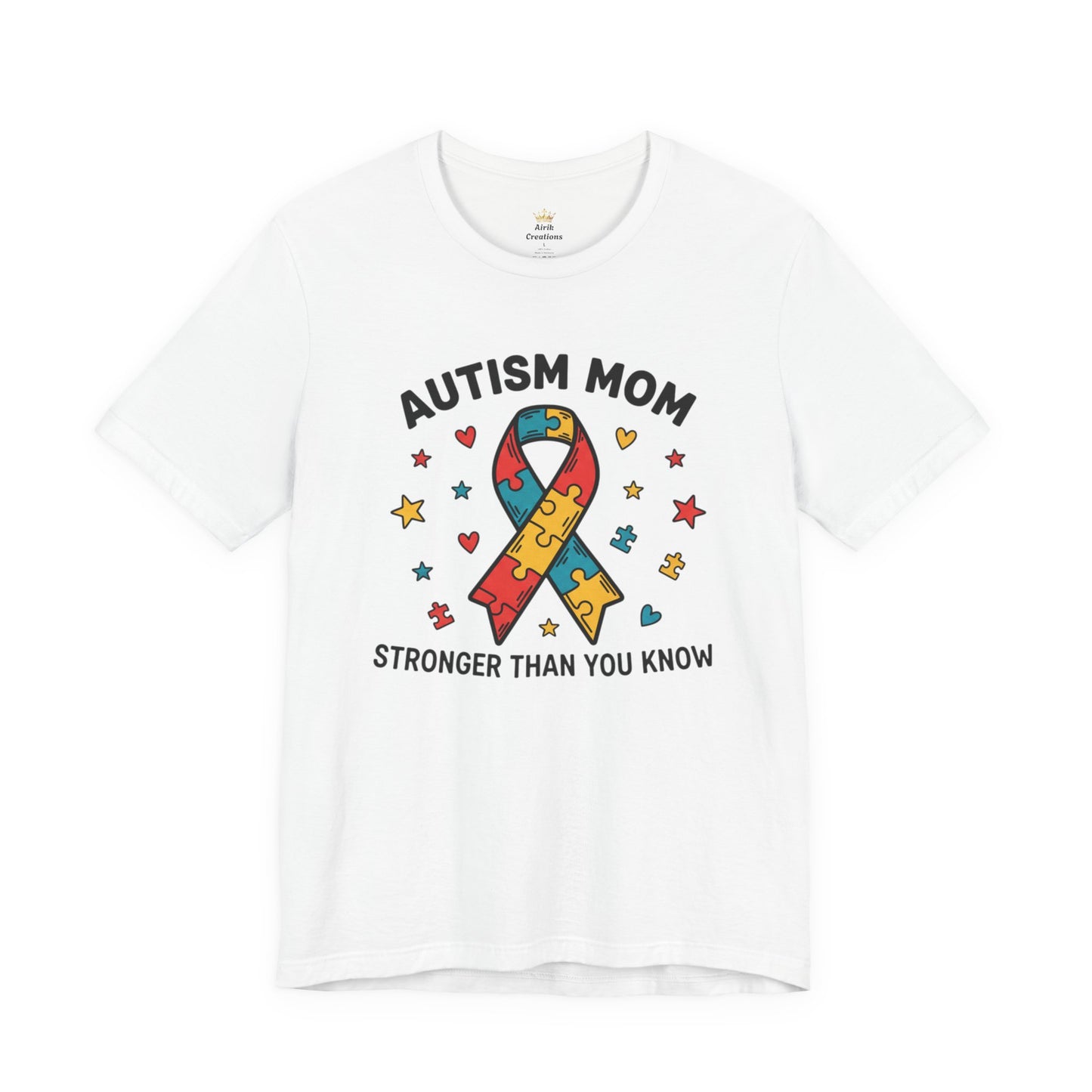 Autism Mom Tee — "AUTISM MOM – STRONGER THAN YOU KNOW" Puzzle Ribbon Shirt