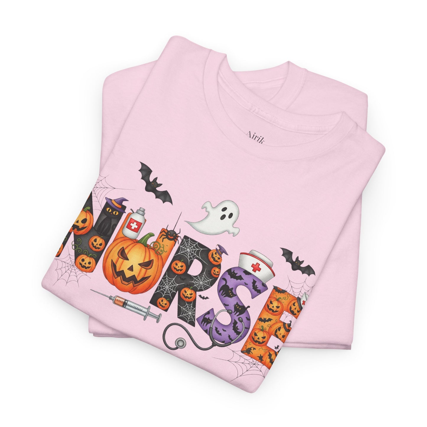 Halloween Nurse Tee - Unisex Heavy Cotton T-Shirt, Spooky Shirt for Nurses, Halloween Costume, Gift for Healthcare Workers, Fall Apparel