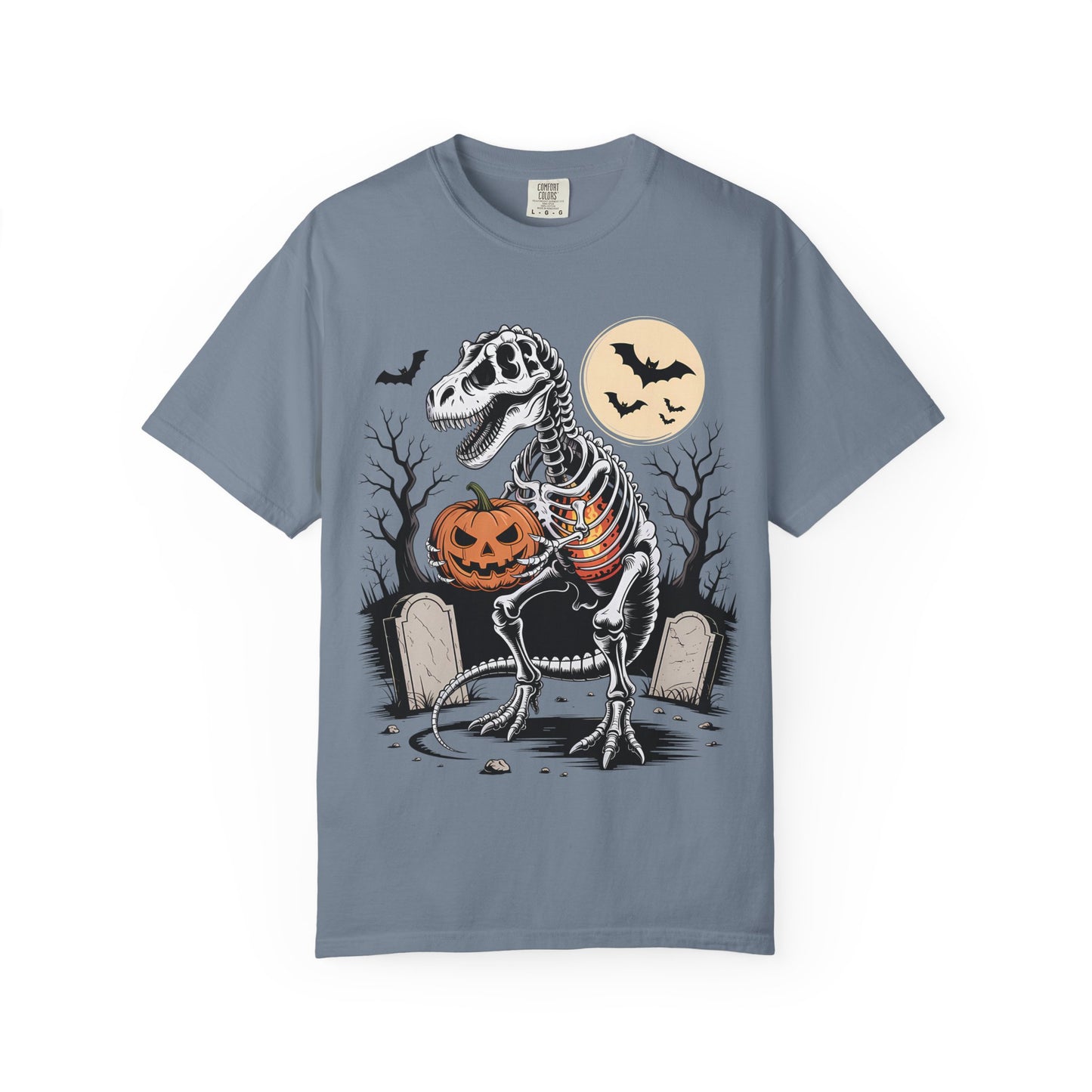 Halloween Skeleton Dino T-Shirt, Unisex Graphic Tee, Spooky T-Shirt, Fall Fashion, Trick or Treat Shirt, Costume Party Top