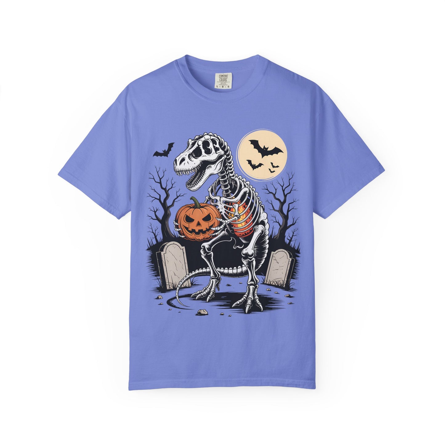 Halloween Skeleton Dino T-Shirt, Unisex Graphic Tee, Spooky T-Shirt, Fall Fashion, Trick or Treat Shirt, Costume Party Top