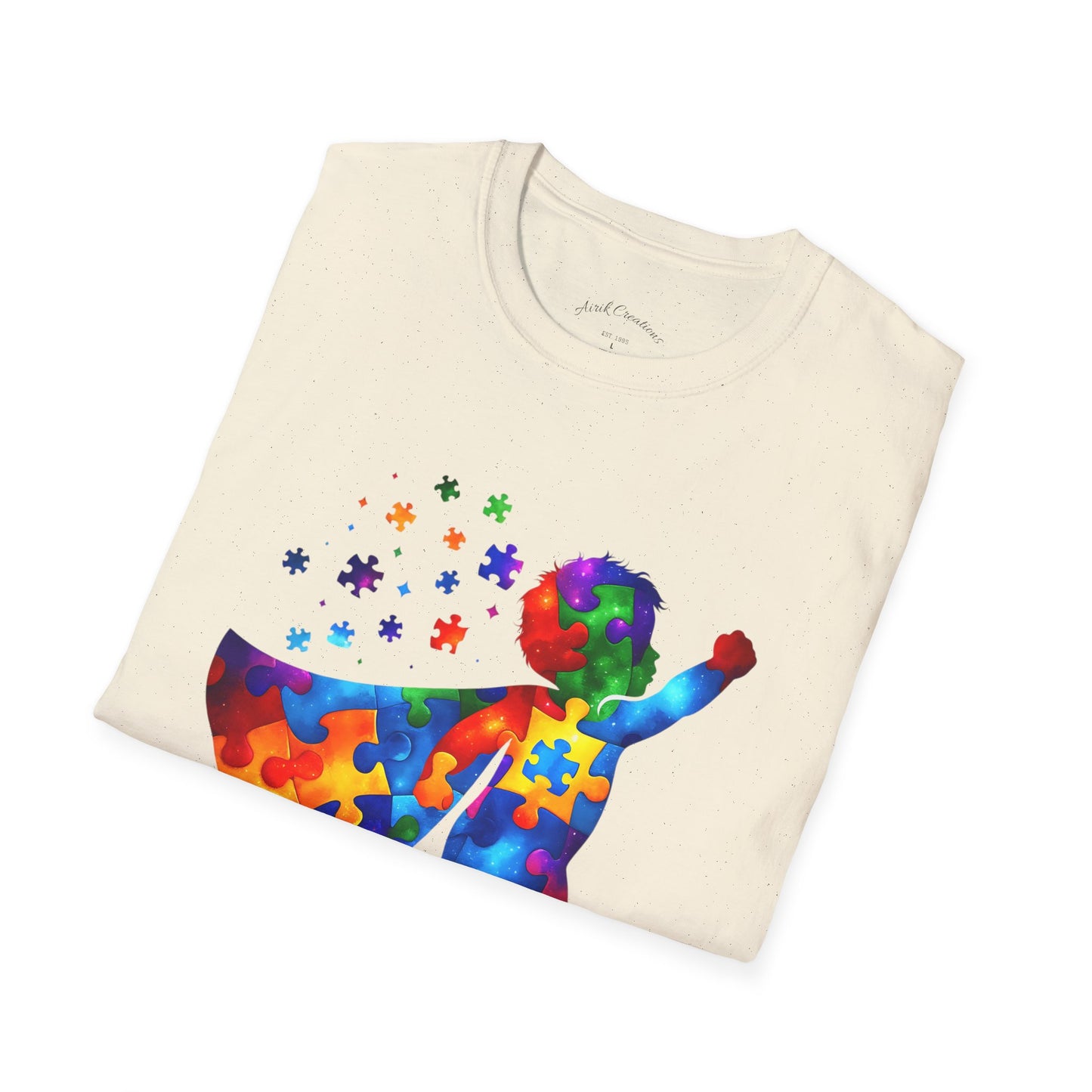 Autism Awareness Superhero T-Shirt – Colorful Puzzle Cape Kids Support Tee