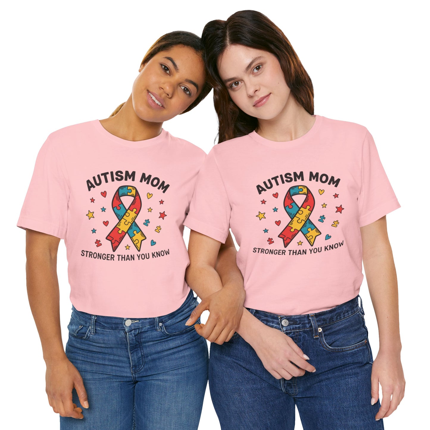 Autism Mom Tee — "AUTISM MOM – STRONGER THAN YOU KNOW" Puzzle Ribbon Shirt