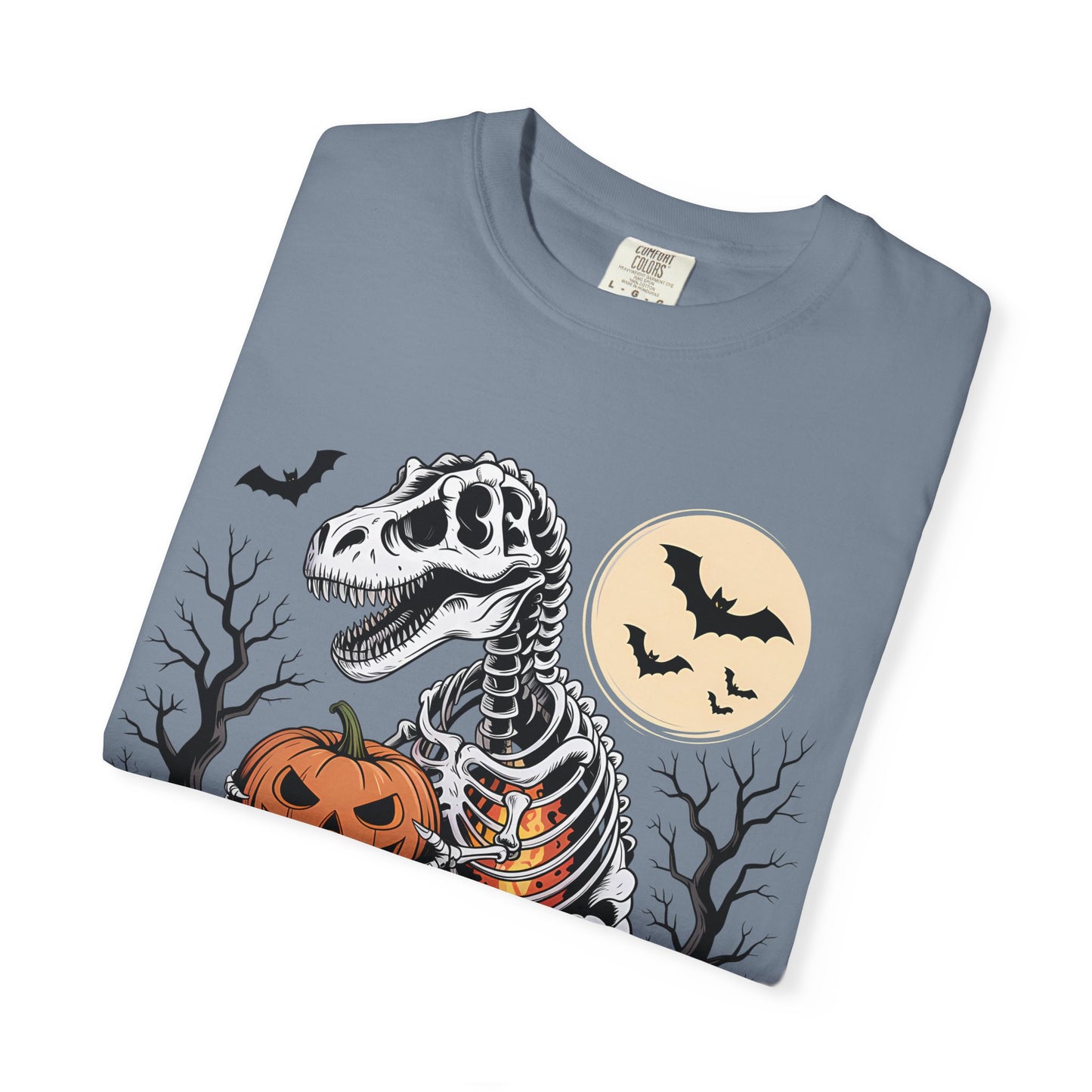 Halloween Skeleton Dino T-Shirt, Unisex Graphic Tee, Spooky T-Shirt, Fall Fashion, Trick or Treat Shirt, Costume Party Top