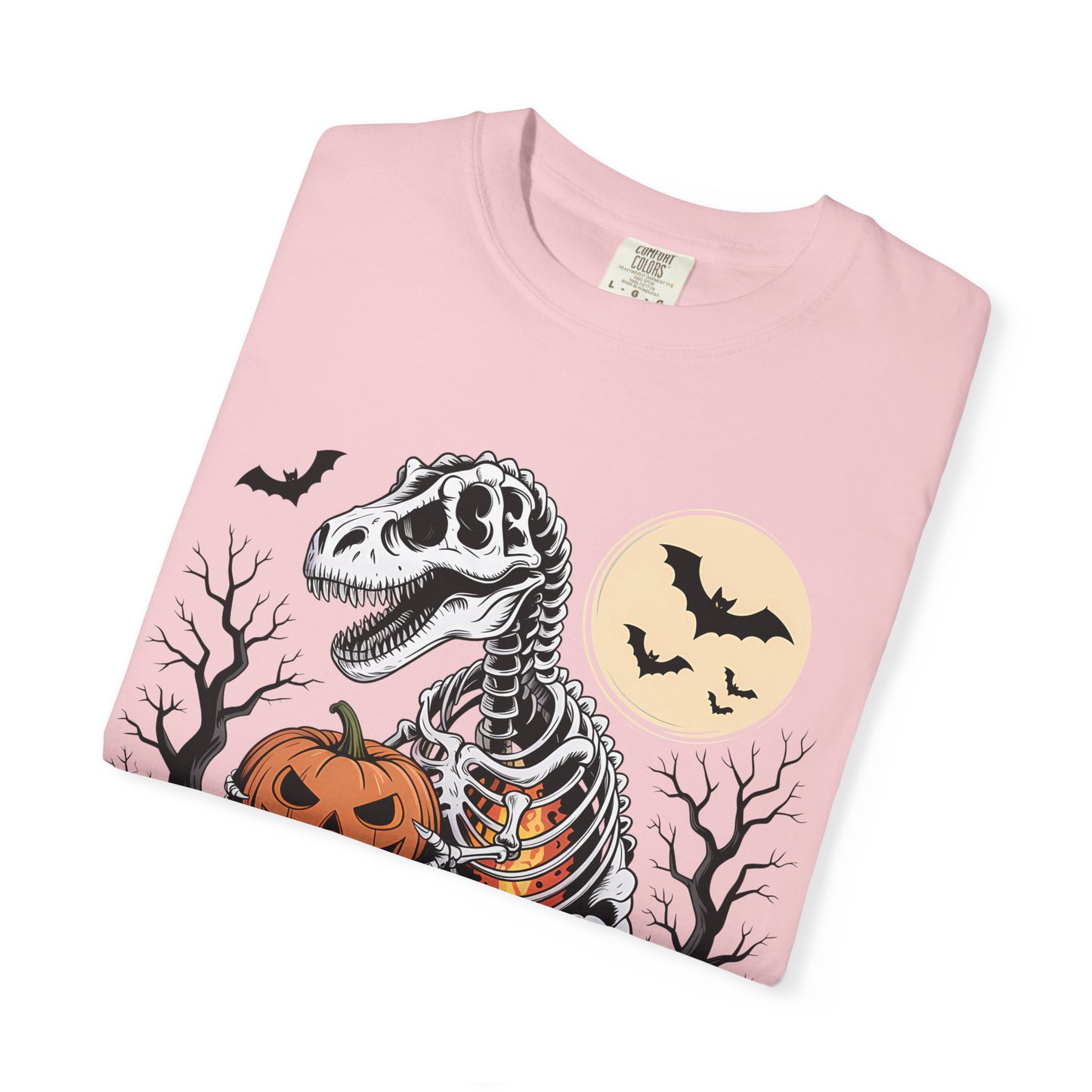 Halloween Skeleton Dino T-Shirt, Unisex Graphic Tee, Spooky T-Shirt, Fall Fashion, Trick or Treat Shirt, Costume Party Top