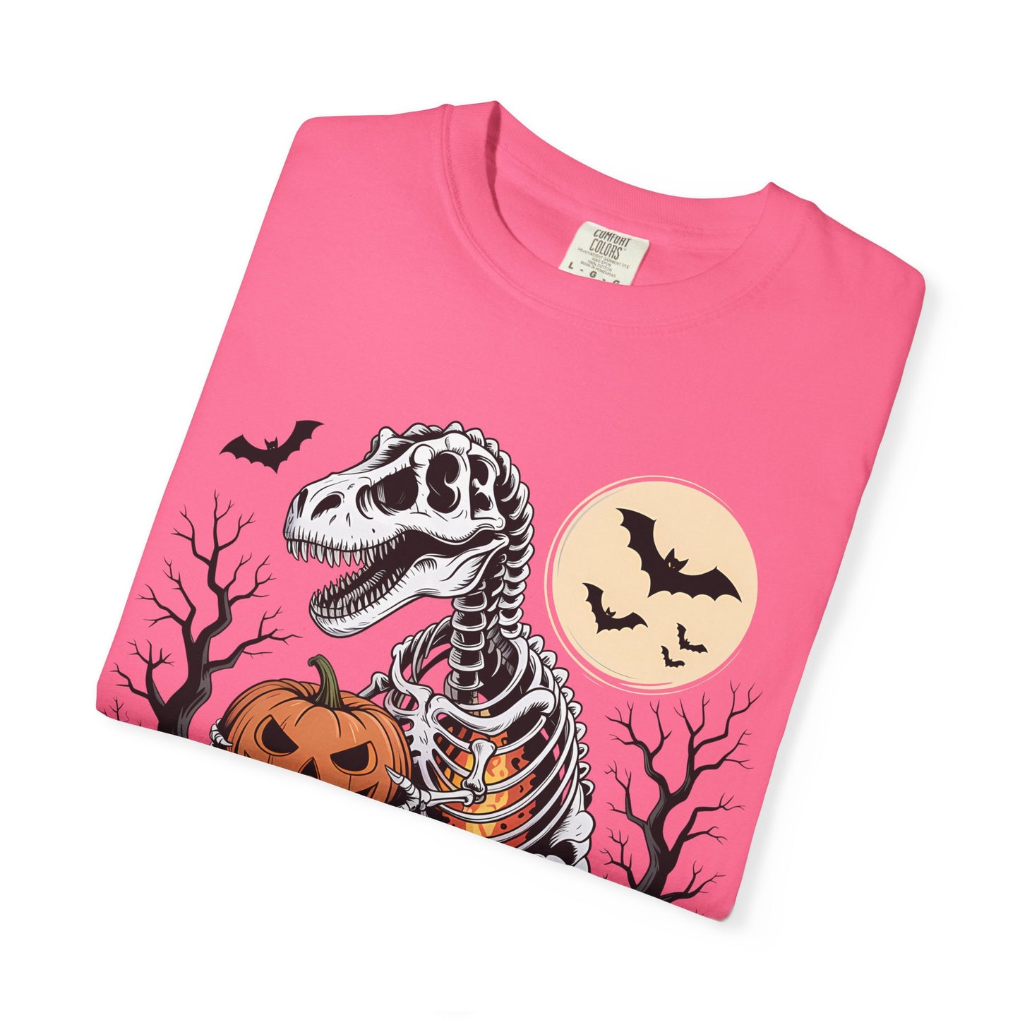 Halloween Skeleton Dino T-Shirt, Unisex Graphic Tee, Spooky T-Shirt, Fall Fashion, Trick or Treat Shirt, Costume Party Top