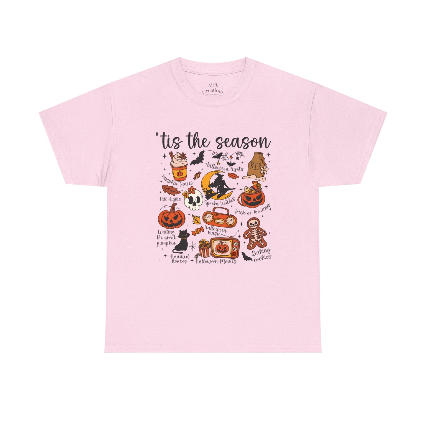 Autumn Halloween Tee, Cozy Cotton T-Shirt, Spooky Season Apparel, Unisex Festive Shirt, Ghostly Gatherings Outfit, Halloween Party Wear