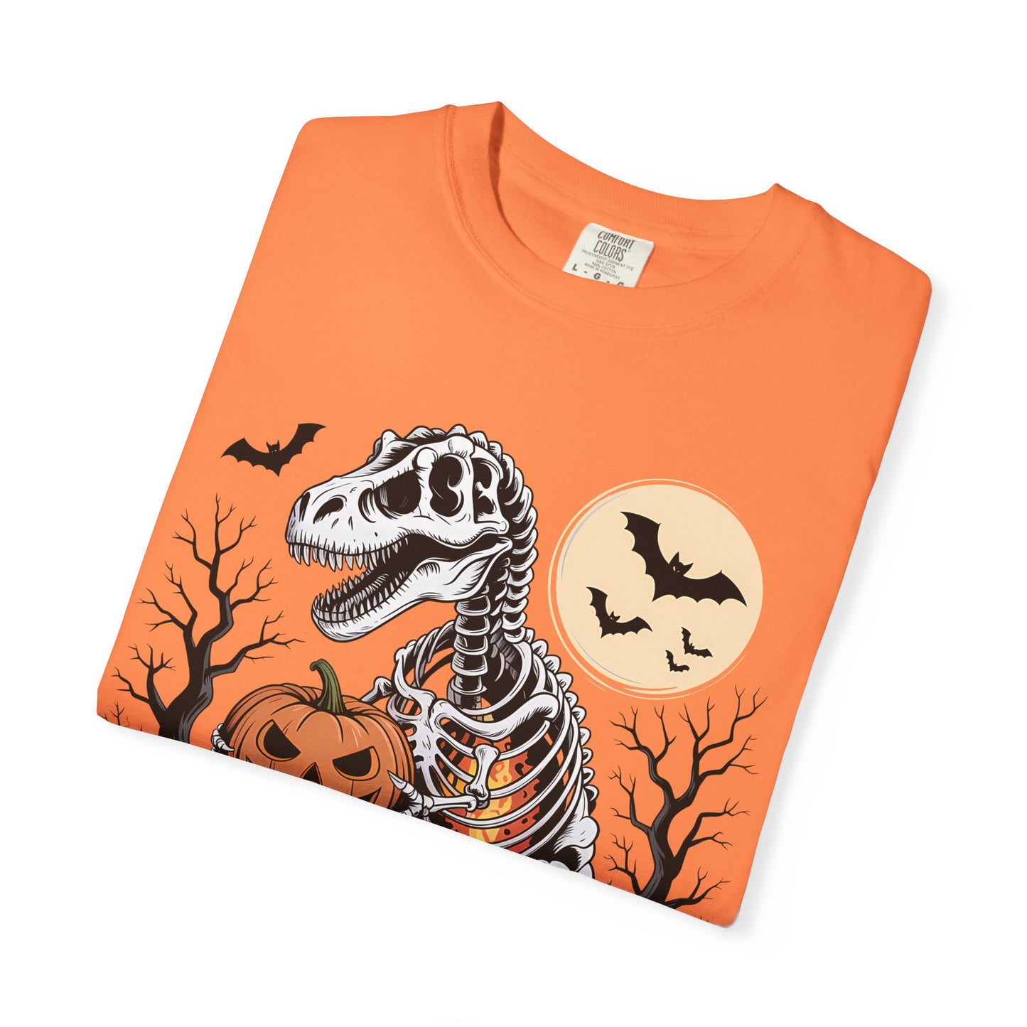 Halloween Skeleton Dino T-Shirt, Unisex Graphic Tee, Spooky T-Shirt, Fall Fashion, Trick or Treat Shirt, Costume Party Top