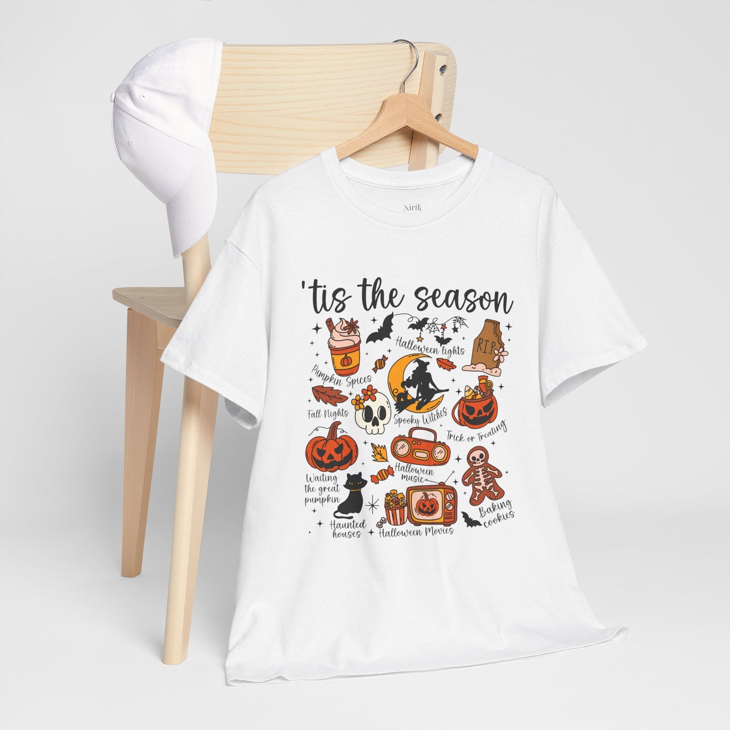 Autumn Halloween Tee, Cozy Cotton T-Shirt, Spooky Season Apparel, Unisex Festive Shirt, Ghostly Gatherings Outfit, Halloween Party Wear